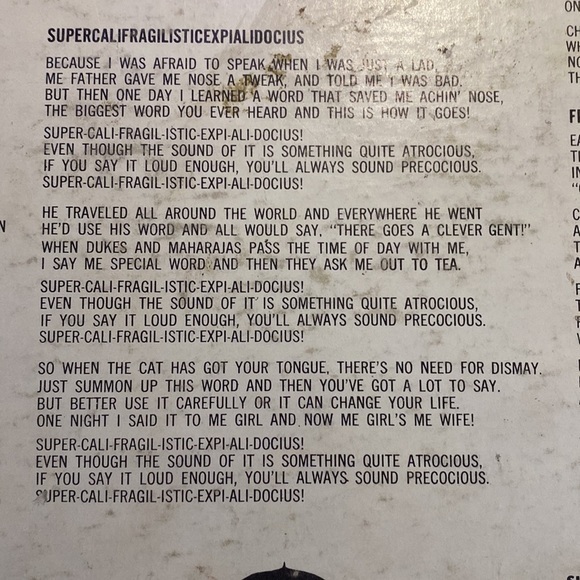 Rare Vintage Walt Disney Mary Poppins LP Long Play33 1/2​​ - Picture 11 of 16